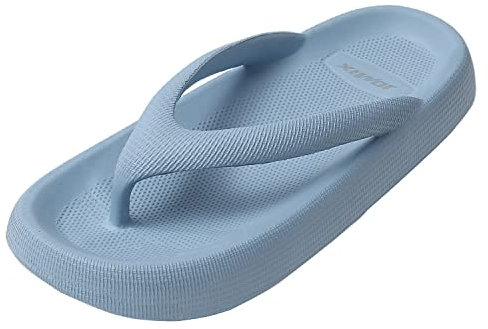 JOMIX Tongs Femme été Sandales Femme Tongs Mode Femme Chaussons d'été Femme Flip Flops pour Douche Maison Piscine Plage (Bleu, 36_37)