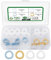 Foliv 120 Stück Fitschenringe Sortiment Set, Unterlegscheiben tür Ø10,20 x 15 x 1mm /Ø10,20 x 15 x 2mm/Ø10,20x 15.8 x 1.8mm, Massivem Messing, Verzinkt, Kunststoff Montageringe, ohne Abriebspuren