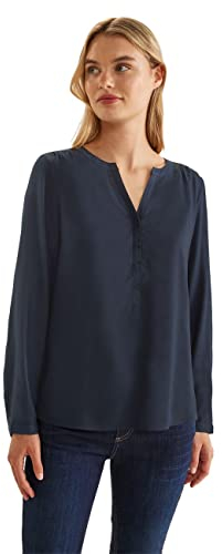 Street One Damen Style Bamika Viskose Bluse, Dark Blue, 44 EU
