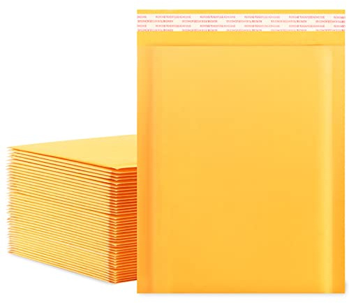 packbabol Kraft Bubble Mailers 8.5x11 Inch 50 Pcs,Small Self-Sealing Mail Shipping Bags,Yellow Padded Envelopes #2
