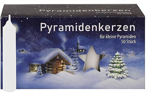 OLShop AG 12er Pack Ebersbacher Pyramidenkerzen klein, Weiß (Ø x H) 14 x 74 mm 600 Stück