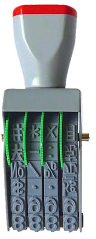 LOVIVER Zahlenstempel aus Gummi, Datumsstempel, 4-stelliger Geschäftsstempel, Multifunktions-Trolley-Räder, rollende Nummerierungsstempel für das Bürodatum
