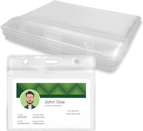 10 Stück Kartenhüllen, Kartenhüllen transparent und flexibel, Wasserdicht Ausweiskarte Schutzhülle, Ausweishülle Transparent Durable, für Business Ausstellung Karten, Ausweise Karten Schule