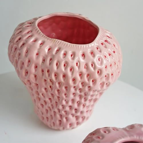 Erdbeervase Keramik Vase Blume (M rosa)