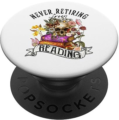 Never Retiring from Books, Reader, Christmas 2023 Gifts PopSockets mit austauschbarem PopGrip
