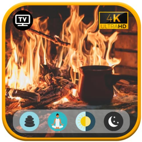 Gelassen schlafen: Kaminfeuer-Ambiente - Knisterndes Feuer für gemütliche Ruhe Für Fire Tablets & Fire TV