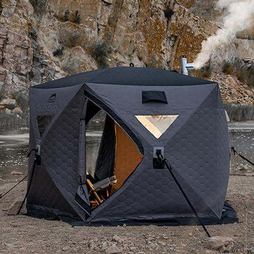 3-lagiges Fischerzelt Aus Baumwolle,Tragbares Zelt zum Eisfischen,Angelzelt für Camping Upgrade für Den Außenbereich,Camping