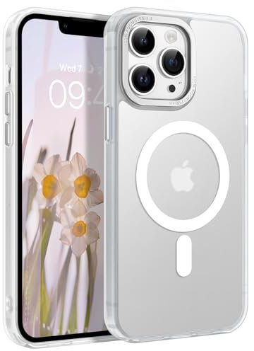 GaoBao Strong Magnetic for iPhone 13 Pro Case, Slim Fit iPhone 13 Pro Phone Case [Compatible with MagSafe] Classic Shockproof Translucent Matte Protective Case Cover for iPhone 13 Pro 6.1, White