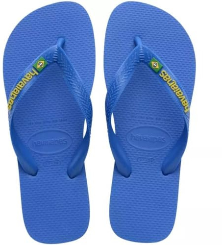 Havaianas BRASIL LOGO NEON Slipper Damen, BLAU, 39/40 EU