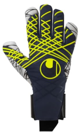 uhlsport Fußball Torwarthandschuhe Prediction Ultragrip HN, Marine/weiß/Fluo gelb, 8.5