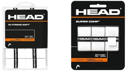 HEAD Unisex-Erwachsene 12 Xtremesoft Griffband, White, Einheitsgröße & Unisex Supercomp™ Griffband, Weiß, Einheitsgröße EU