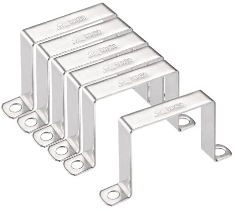 TA-VIGOR U-förmige Verbindungsstückhalterung, 80 mm x 80 mm, Edelstahl-Rohrklemme, robuste Rohrschellen für Tür, geschlossene Stange, Haltestrebe, Rohrrohr, Drahtbefestigung, 6 Stück