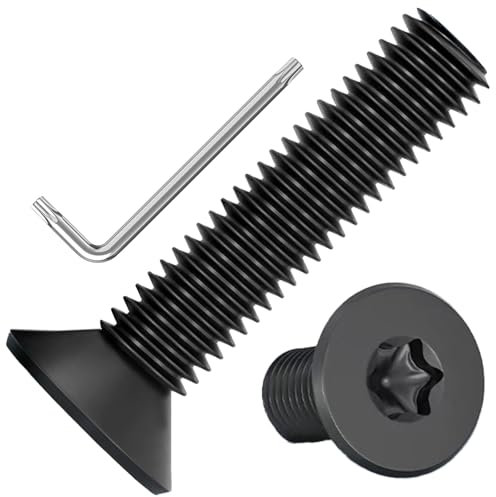 ORTAVA Lot de 20 vis à tête fraisée M6 x 35 Torx - Vis noires à tête fraisée - Acier inoxydable A2 V2A - Oxyde noir - Vis de machine avec clé Torx - Pour équipement de machines et meubles de maison