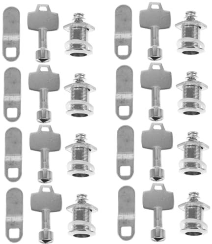 VANZACK 8sätze Triangular Edelstahl Mülltonnen Schloss Mit Schlüsseln Robuste Und Vielseitige Lösung Zur Sicherung Von Mülltonnen Im Innen Und Außenbereich Für Wohn Und