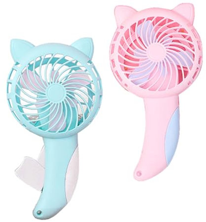 Ventilador pequeño de prensa manual, ventilador portátil Minii, potente ventilador de mano, ventilador personal pequeño manual, ventilador de mano Minii, ventilador de diseño de gato lindo, ventilador