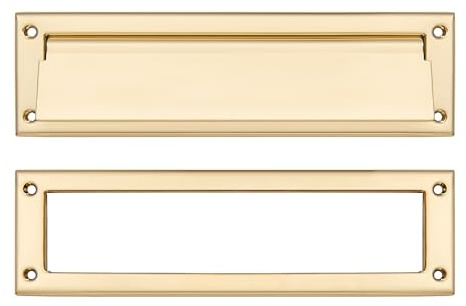 khtumeware In ottone lucido, 33 cm, confezione da 1 slot per posta in ottone massiccio con telaio interno in ottone massiccio, ben fatto