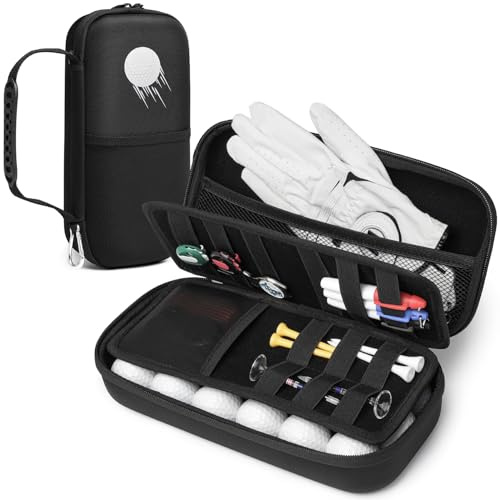 Golf Glove Holder with Removable Glove Shaper, Hard Case for Phone, T-Shirts, Divot Tool and Ball Marker, Gifts for Men and Women