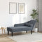 IKAYAA Chaiselongue Samt, Recamiere mit Schlaffunktion, Indoor Lounge Sofa mit Armlehne und Lendenkissen, Recamiere für Wohnzimmer, Schlafzimmer und Büro, Dunkelgrau