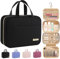 HOTOR Travel Toiletry Bag - Toiletry Bags for Women with Hanging Hook - Spacious Travel Bags for Women/Big Comparment, Makeup Bag Waterproof Travel Essentials, Black, 28.4 x 22.6 x 8.1 cm