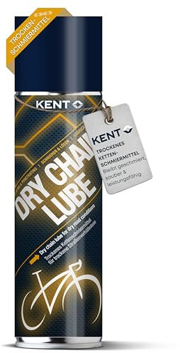KENT BIKE Dry Chain Lube – Trockenschmiermittel für Fahrradketten – Sauber & nicht klebrig – Schutzfilm gegen Staub & Verschleiß – Reduziert Reibung – Einfache Anwendung mit Spraydose