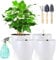 DENUOTOP Selbstbewässerungstopf, Blumentopf mit Bewässerungssystem, Pflanzentopf mit Wasseranzeiger Weiß 4er-Set 18cm Hydrokultur Topf, Übertöpfe für Zimmerpflanzen und Außenbereich