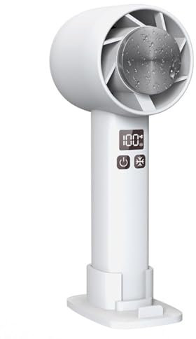 Portable Handheld Air Conditioner Fan, Noiseless USB Handheld Fan With Ice Cooling Mode Rechargeable Hand held Fa n Hand Fa n With Digital Display Blows Cold Air 3 Speed for Outdoor Indoor