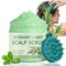 Kopfhaut Peeling mit Rosmarin & Minze - Natürliches Scalp Scrub Kopfhautpeeling, Rosmarin Minz Kopfhautpeeling - Haarpflege mit Massagebürste für gesunde Kopfhaut, Vegan Shampoo für Männer & Frauen