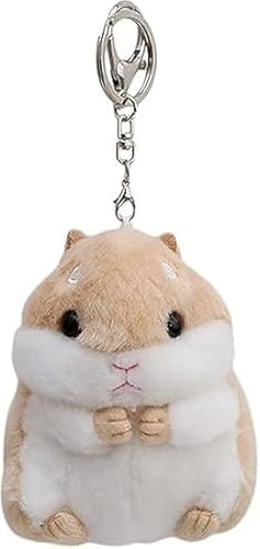 Gammaeon Plüsch-Hamster Schlüsselanhänger, Süßer Tier-Anhänger für Taschen, Weich