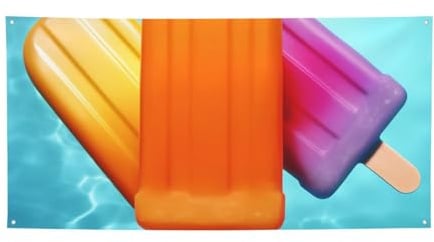 Eis-Eis am Stiel, Banner für drinnen und draußen, Geburtstag, Poster, Party-Dekorationen, Fotohintergrund mit Ösen, personalisiertes Wandbanner