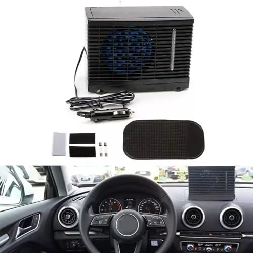Advokingtap Enfriador de aire portátil para ventilador de aire acondicionado de automóviles, con funciones de filtración e hidratación de aire, protección automática de apagado