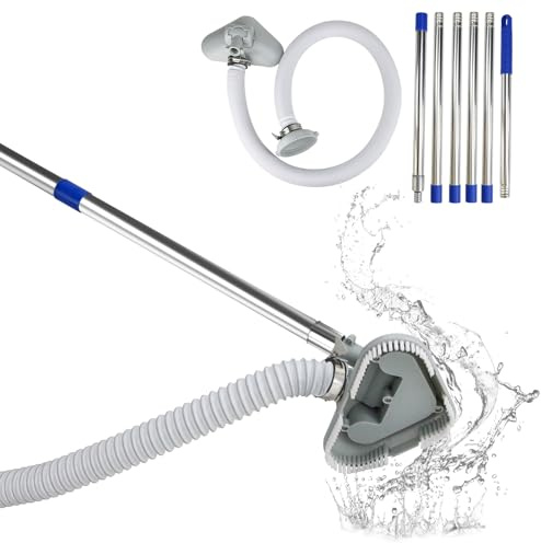 Aspirateur Piscine, Aspirateur Piscine Hors Sol Manche Télescopique, Balai Aspirateur Piscine avec Tuyau Et Buse D'entrée De Piscine, Aspirateur De Piscine pour Spa, Bain à Remous, Piscine (A)