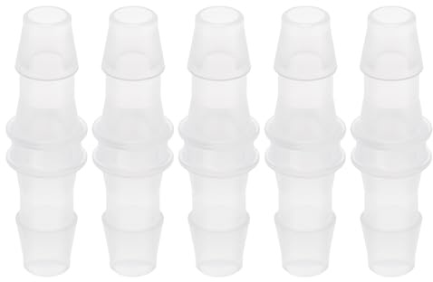 RATCHROLL Plastik Schlauch Schlauchanschluss 1/4 I Geformter 2 Wege Rohrverbinder Klar 5Stk