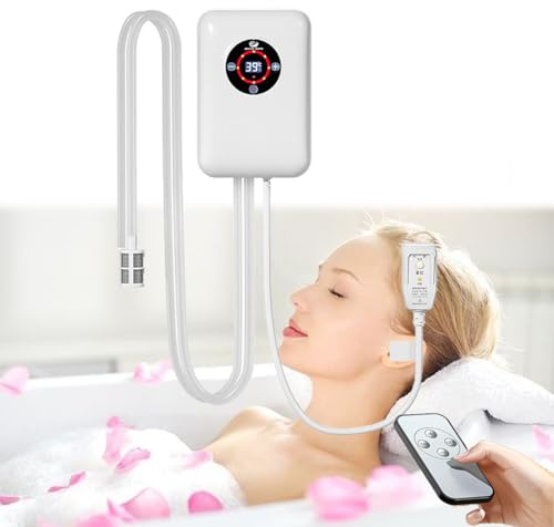 Portable Water Heater- 1200W Bathtub Bathtub Warmer,Intelligent Temperature Control,Water and Electricity Separation, Leakage Protection, and Dry-Boil Prevention,spas, and Saunas