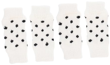 SEWACC Pet Socks for Dogs Non-slip Breathable Skin-friendly Leg Warmers with White Polka Dots, Medium Size for Small Dogs 3-8 Lbs, Anti-slip Pet Supply for Indoor Use