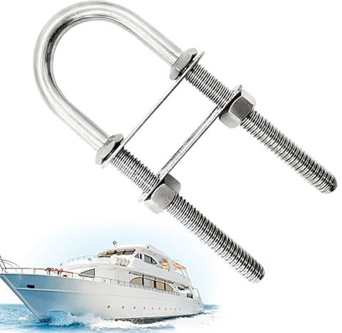 Bullone a U in acciaio inossidabile - Morsetto durevole di marino, hardware filettato antiruggine, design resistente al carico | Dispositivo di fissaggio per ancoraggio di banchine per yacht, at