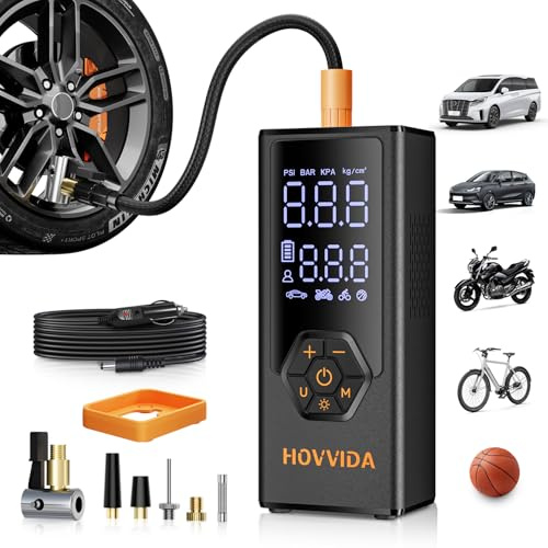 HOVVIDA Compressore Aria Portatile, Gonfiatore Elettrico Portatile,7800mAh