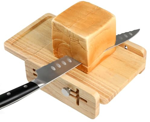 Bread Slicer – Wood 27x18x6cm | Homemade Slicer | Bread Slicing Rack | Adjustable Wooden Cutting Guide for Even Slices, Kitchen Tool for Home Bakers, Sandwich Preparation, Artisan, Toast, Family Meal