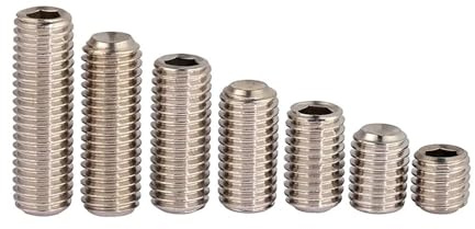 6-15 Stück 1/4-20 UNC 1/4-28 UNF 304 Edelstahl Sechskant-Innensechskantschrauben mit Kegelspitze, kopflose Innensechskant-Gewindestifte(7I16 (10Pcs),1I4-20 UNC)
