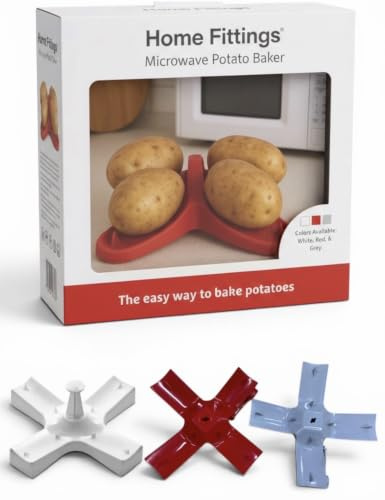 Home Fittings Microwave Potato Baker, cook Baking microwaveable Baker cooking Reusable With Fins to Hold Potatoes White