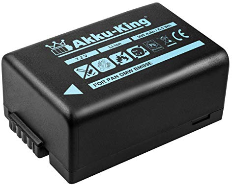 Akku-King Akku kompatibel mit Panasonic DMW-BMB9E - Li-Ion 900mAh - für Lumix DMC-FZ100, FZ100K, FZ150, FZ150K, FZ40 DMC-FZ40K, FZ45, FZ47, FZ47K, FZ48