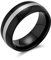 Bling Jewelry Einfache schwarz grau Inset Stripe Paare Titan Ehering Ring für Männer Für Frauen Komfort Fit 8MM