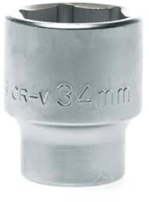 Teng Tools 34MM 3/4 Inch Drive 6 Point Metric Shallow Chrome Vanadium Socket | Mechanic Tool | Hand Tool - M3405346-C