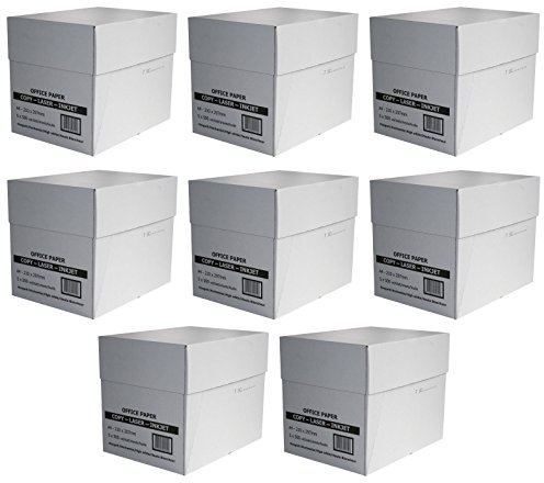 20.000 Blatt Profi Business economy Pack 8 Karton mit je 2.500 Seiten Blatt Pages Kopier- & Druckerpapier weiß A4 80g/m² für Laser- & Tintenstrahldrucker, Kopier und Fax, weiß (8, weiß)