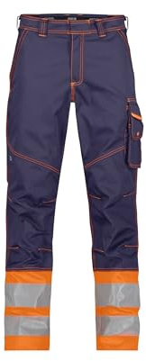 DASSY® Phoenix Warnschutzhose - Größe 42 - DUNKELBLAU/NEONORANGE