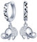 Unendlich U Elegant Süß Elefant Damen Creolen 925 Sterling Silber Zirkonia Ohrstecker Ohrringe Ohrhänger Ohrschmuck Earrings