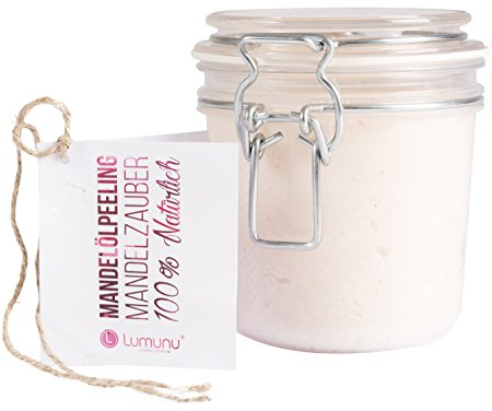 Deluxe 3-in-1 Creme Öl-Peeling MANDELZAUBER (500g), 100% natürliches Körper-Peeling mit Mandelöl in edlem PET Bügelglas, vegan & tierversuchsfrei, von Venize