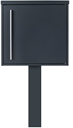 MOCAVI Sbox 101r b Standbriefkasten anthrazit-grau (RAL 7016) Design-Postkasten freistehend mit Pfosten (betonieren), Türanschlag rechts