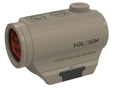 Holosun HS403B-FDE Microdot Rotpunkt Visier mit 2MOA Punkt Absehen, FDE, Picatinny Schiene, für die Jagd, Sportschießen und Softair, tactical micro red dot sight - 70134964