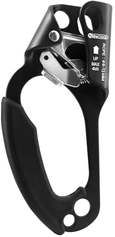NewDoar UIAA & CE-zertifizierte Handsteigklemme Seilklemme Ascension Kletterbaum Baumpfleger Abseilen Ausrüstung Seilklemme für 8~13 mm Seil-Linke Hand Schwarz