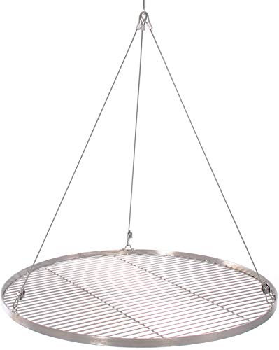 65 cm Grillrost Edelstahl für Schwenkgrill 3 Bein BBQ Grill Rost mit Seil 14 mm Stababstand